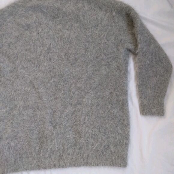 J. Crew Alpaca Blend Cardigan Gray Oversized Preppy Cabincore Women's Size L - Picture 14 of 16